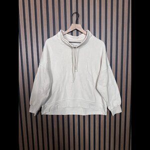 Xirena Sweater Medium Womens Beige Fleece Pullover Mock Neck